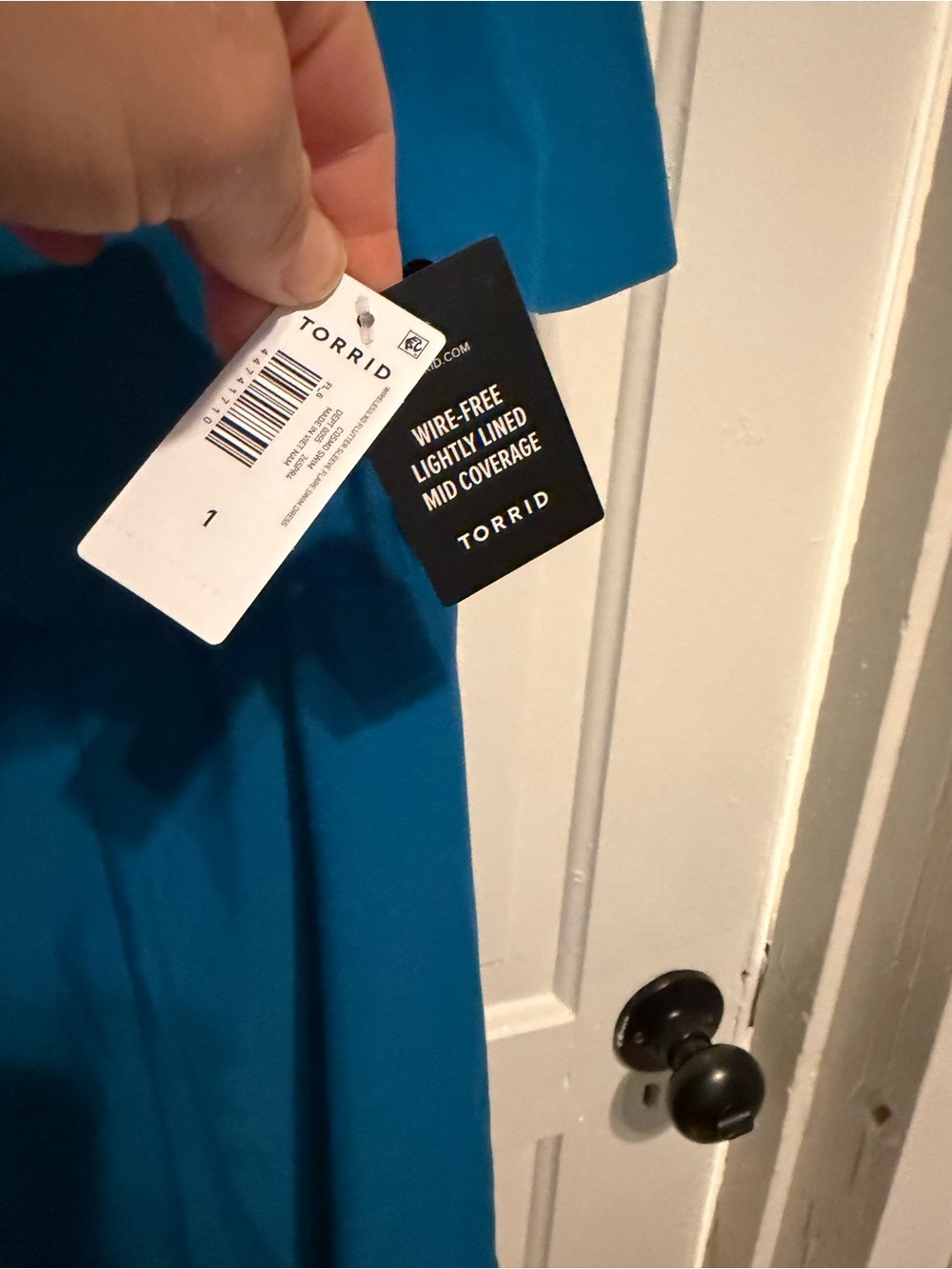 Torrid Blue Flutter Sleeve Keyhole Swim Dress - Size 1 (14/16) - Picture 3 of 6